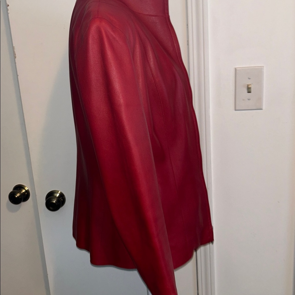 Cole Haan Red Leather Jacket - Picture 10 of 13